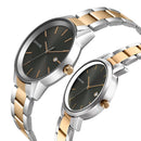 Sonata Quartz Analog with Date Black Dial Metal Strap Watch for Couple
