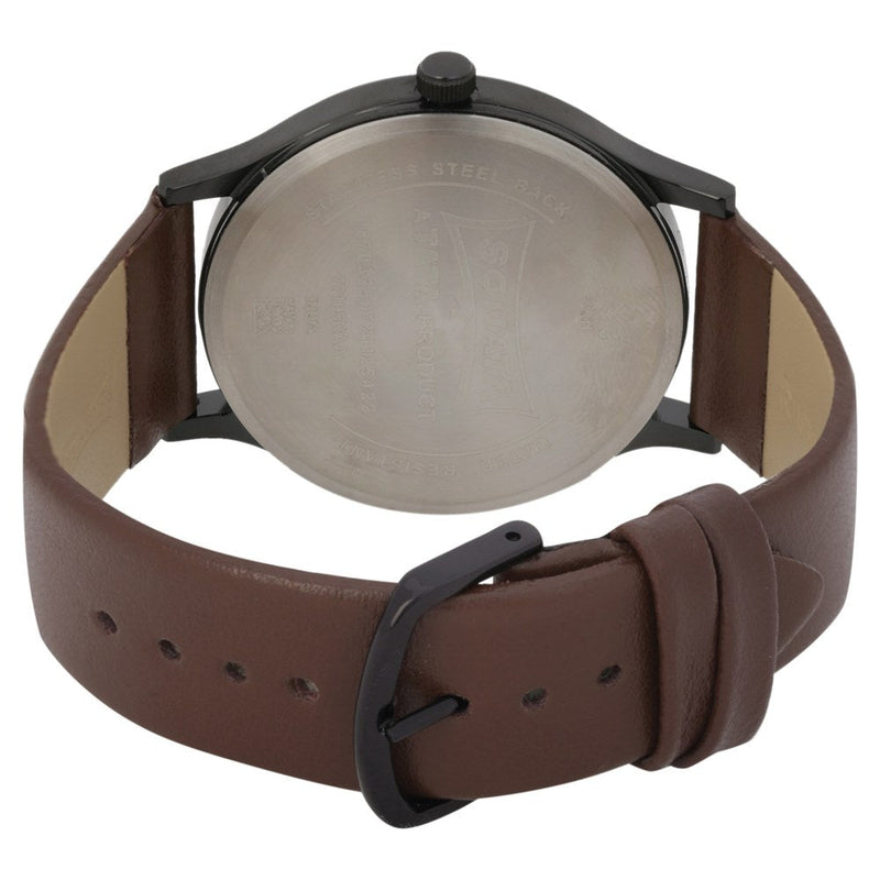 Knot Grey Dial Leather Strap Watch for Men