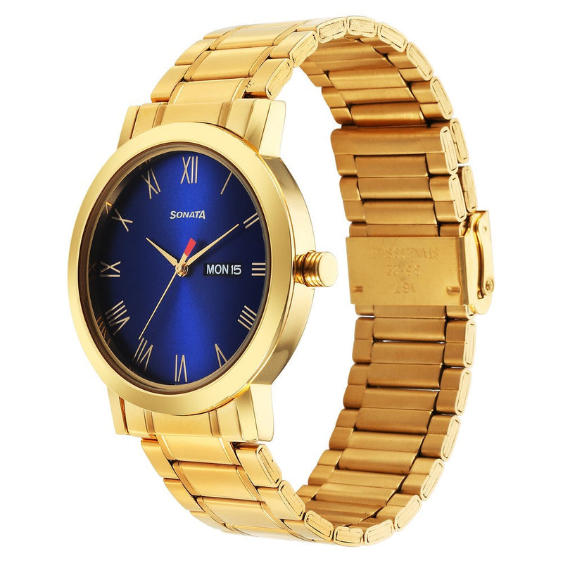 Sonata Utsav Blue Dial Watch for Men