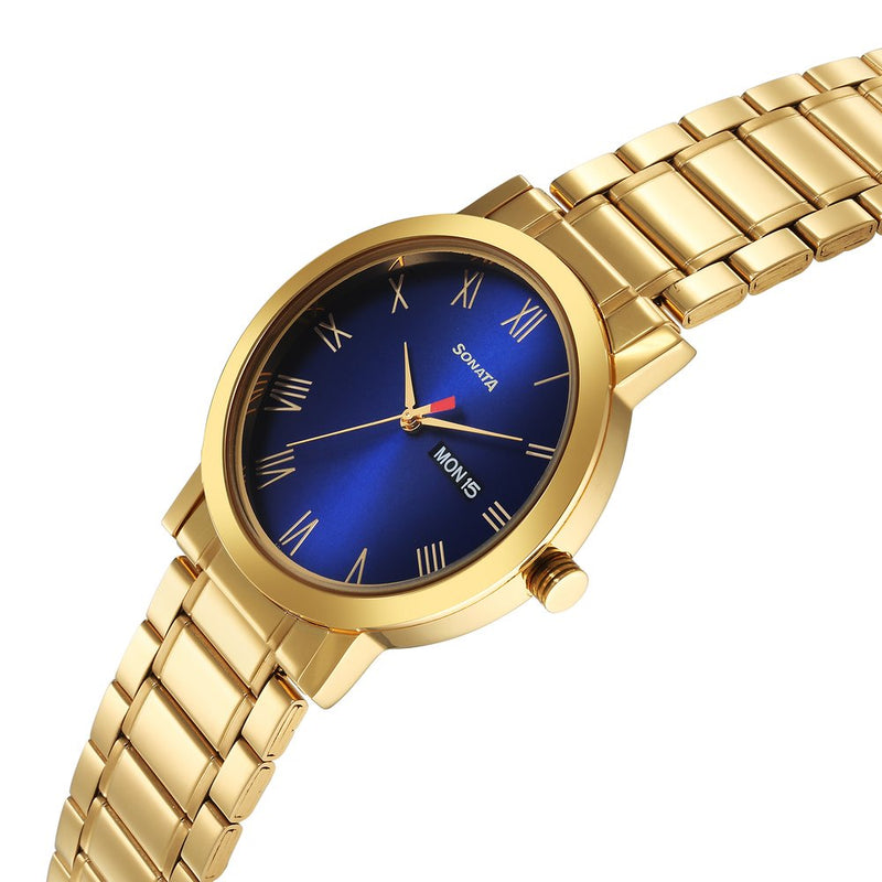 Sonata Utsav Blue Dial Watch for Men