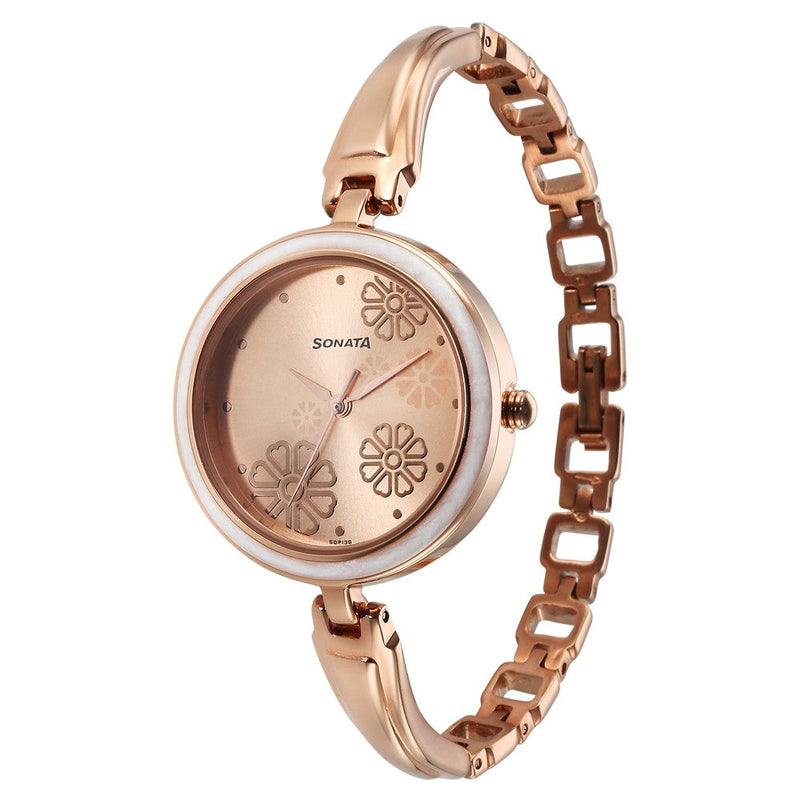 Sonata Utsav Rose Gold Dial Watch for Women