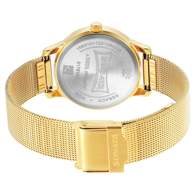 ClassicåÊGold Blue Dial Metal Strap Watch for Women