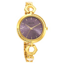 SONATA Utsav Purple Dial Yellow Bi Metal Strap Watch for Women