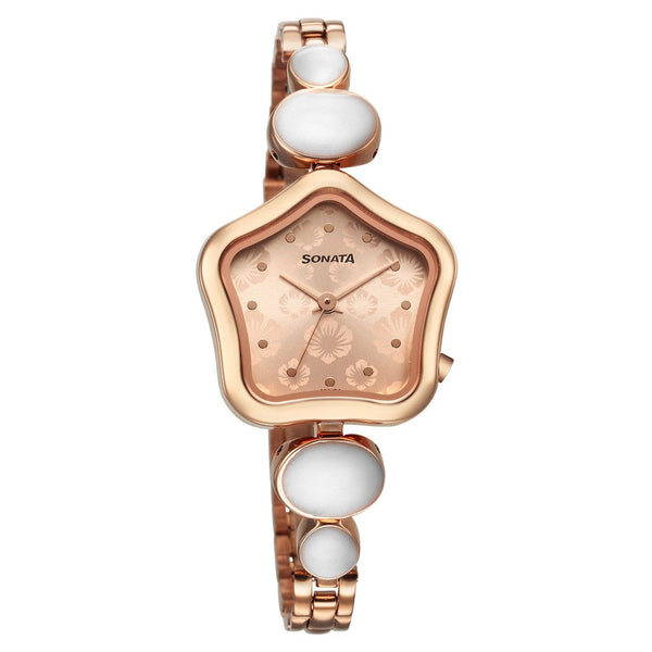 Sonata Utsav Rose Gold Dial Watch for Women