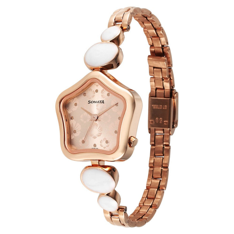 Sonata Utsav Rose Gold Dial Watch for Women