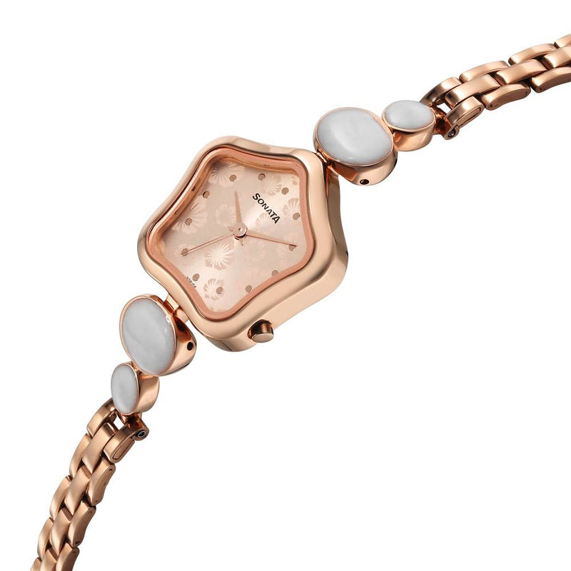 Sonata Utsav Rose Gold Dial Watch for Women