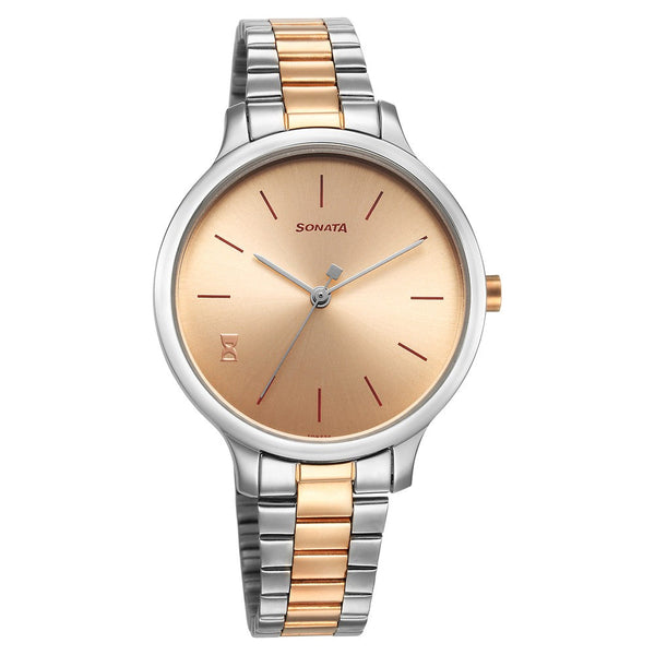 Sonata Play Rose Gold Dial Watch for Women