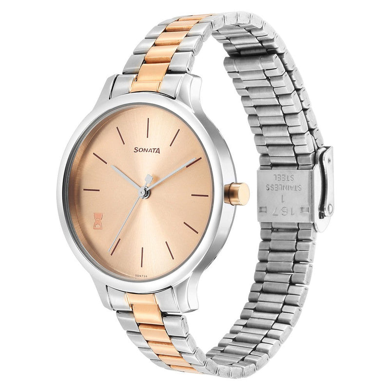 Sonata Play Rose Gold Dial Watch for Women