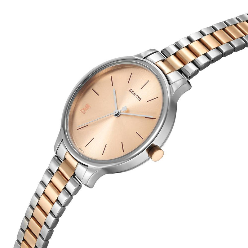 Sonata Play Rose Gold Dial Watch for Women