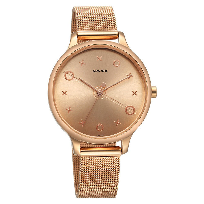 Sonata Play Rose Gold Dial Watch for Women