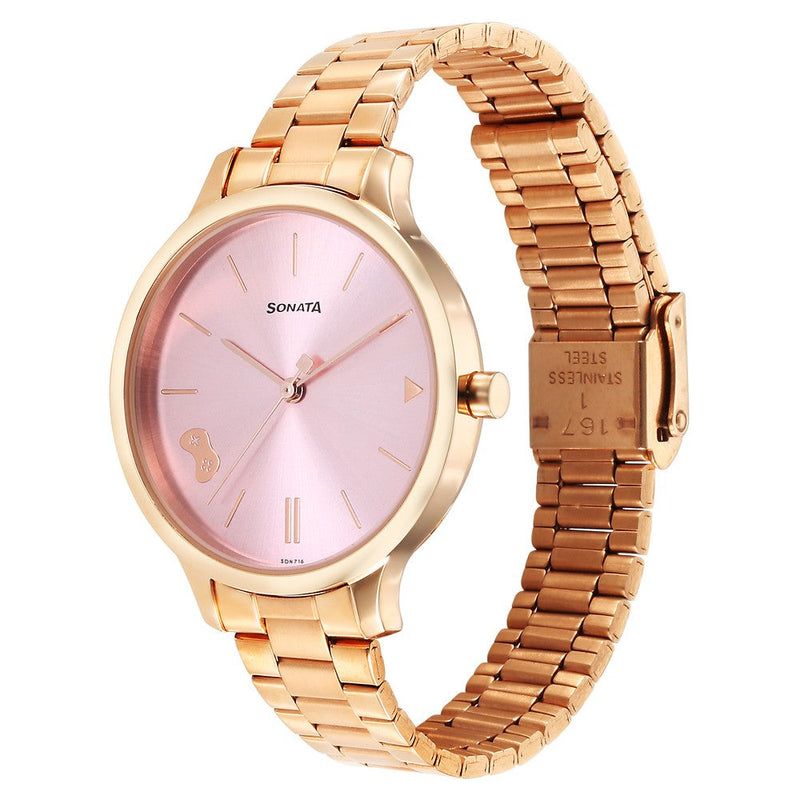 Sonata Play Pink Dial Watch for Women