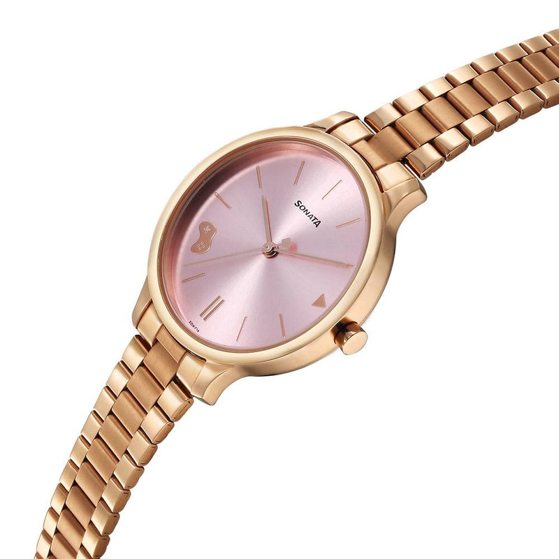 Sonata Play Pink Dial Watch for Women