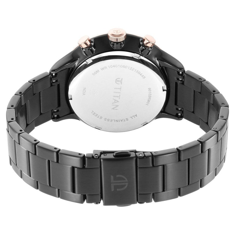 Titan Urban Magic Black Dial Analog Stainless Steel Strap watch for Men