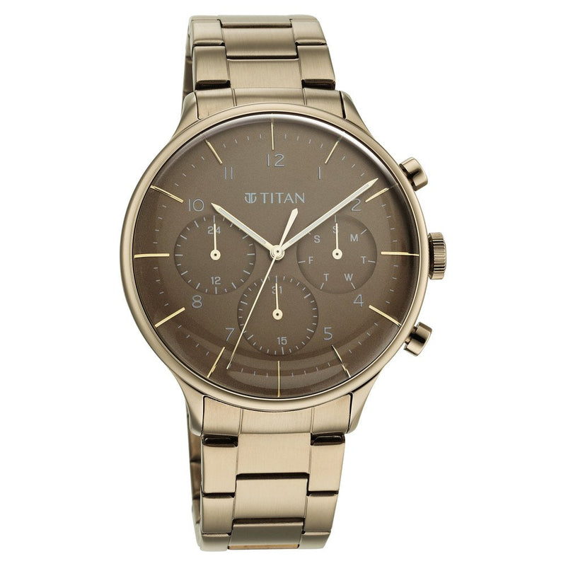 Titan Urban Magic Brown Dial Multial Stainless Steel Strap watch for Men