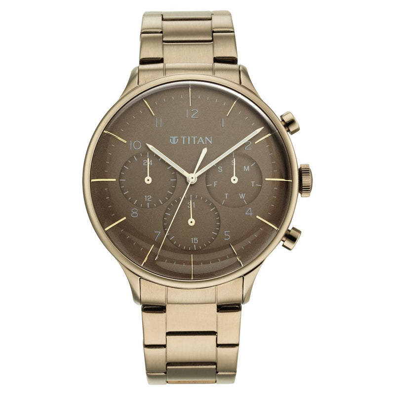 Titan Urban Magic Brown Dial Multial Stainless Steel Strap watch for Men