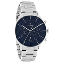 Titan Quartz Multifunction Blue Dial Stainless Steel Strap Watch for Men