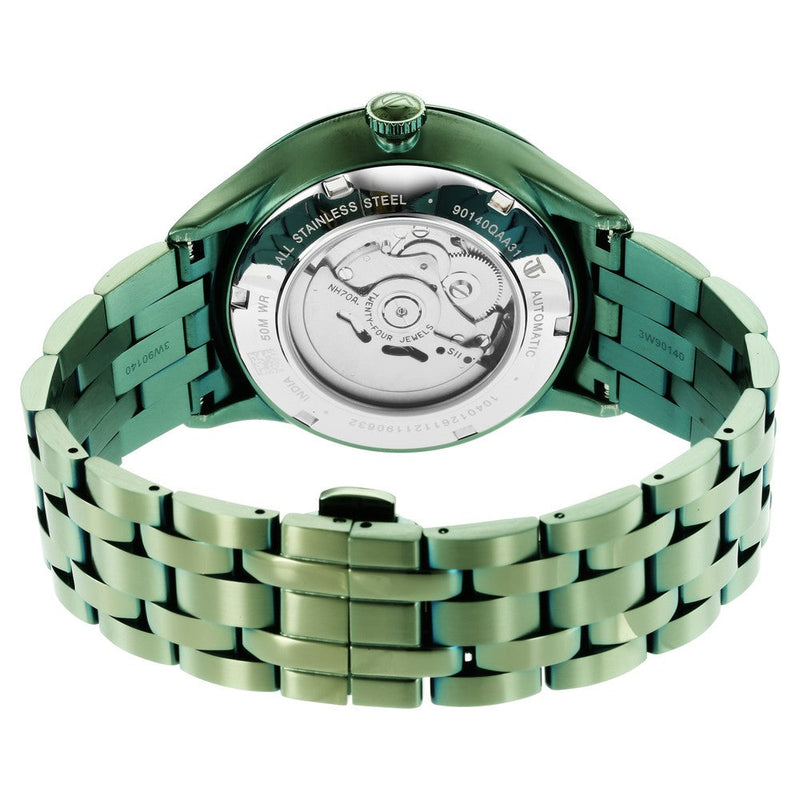 Titan Metal Mechanicals Green Dial Automatic Stainless Steel Strap Watch for Men