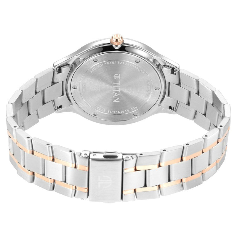 Titan Classique Slimline Silver Dial Analog with Date Stainless Steel Strap watch for Men