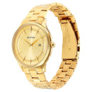 Titan Classique Slimline Champagne Dial Analog with Day and Date Stainless Steel Strap Watch for Men