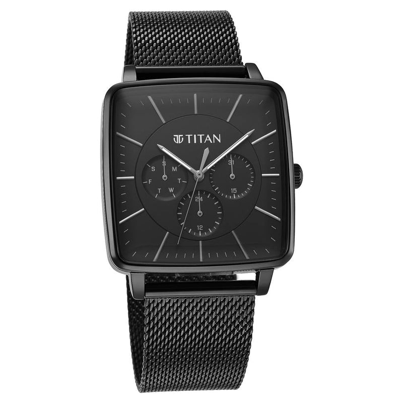 Titan Avant Garde Black Dial Multi Stainless Steel Strap watch for Men