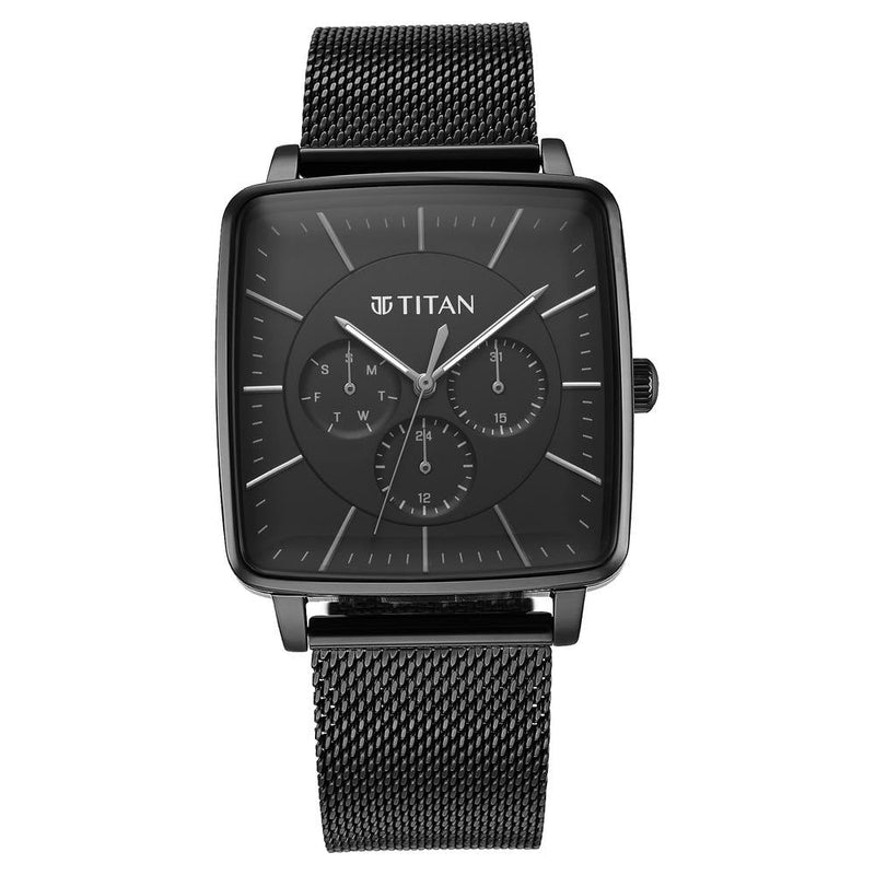 Titan Avant Garde Black Dial Multi Stainless Steel Strap watch for Men