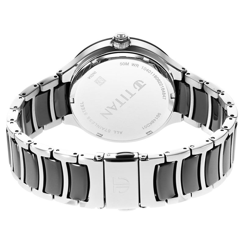 Titan Ceramic Fusion Black Dial Multi Stainless Steel Strap watch for Men