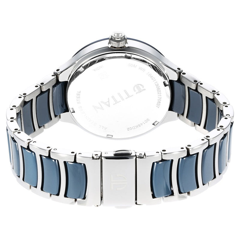 Titan Ceramic Fusion Blue Dial Multi Stainless Steel Strap watch for Men