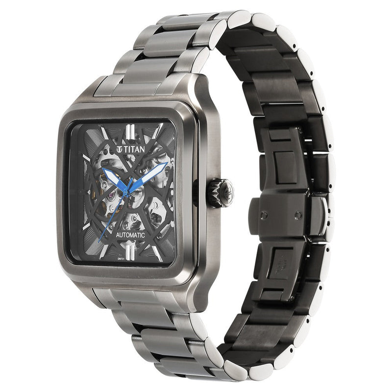 Titan Shaped Automatics Anthracite Dial Automatic Stainless Steel Strap watch for Men