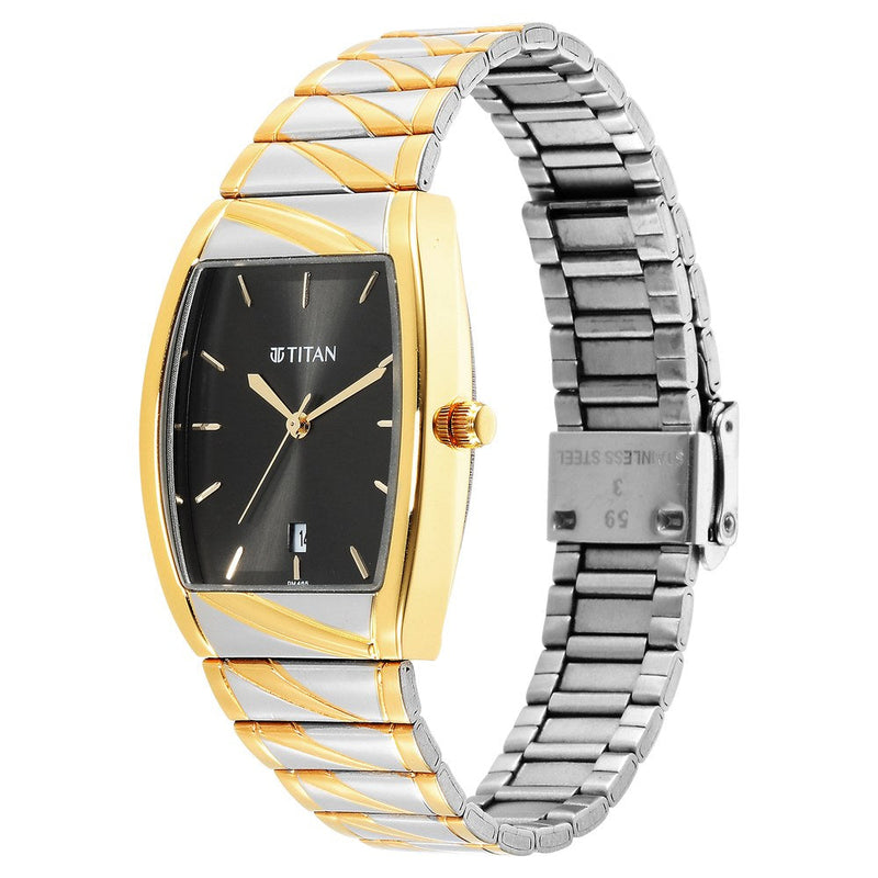 Titan Karishma Anthracite Dial Analog Stainless Steel Strap Watch for Men