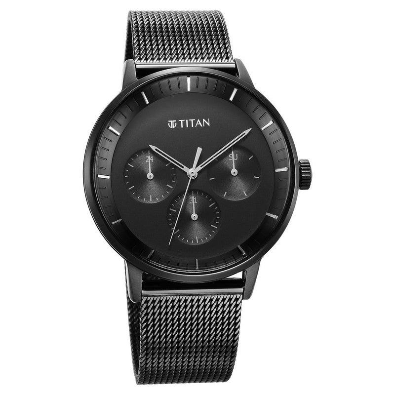 Titan Modern Classics Black Dial Multi Stainless Steel Strap watch for Men