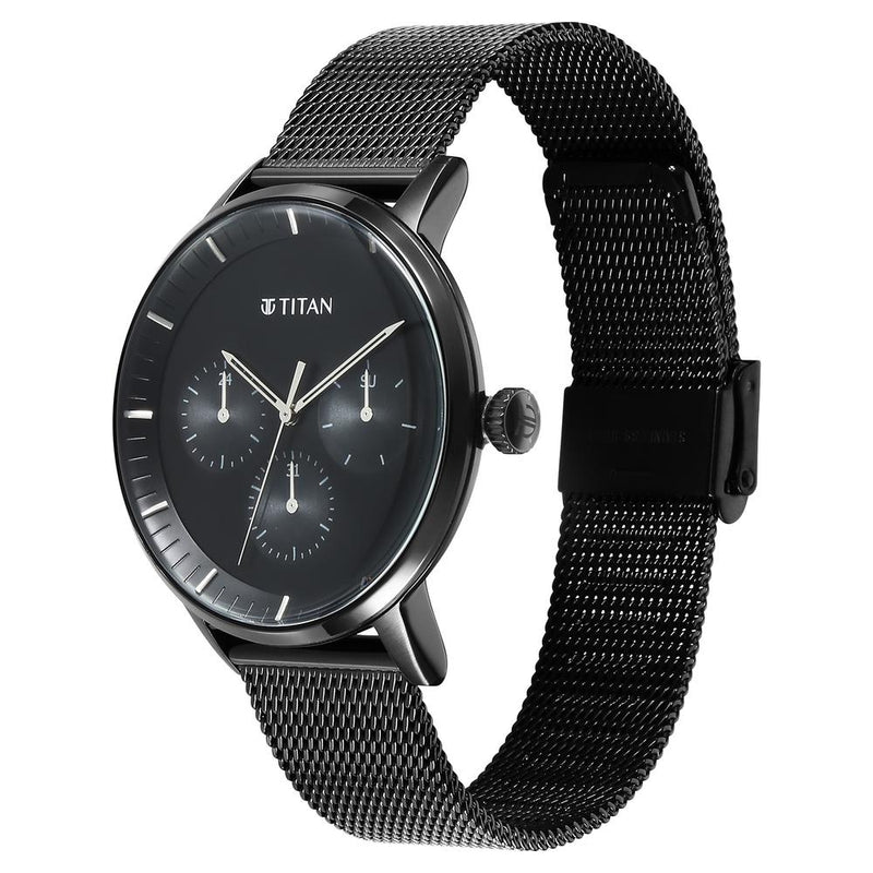 Titan Modern Classics Black Dial Multi Stainless Steel Strap watch for Men