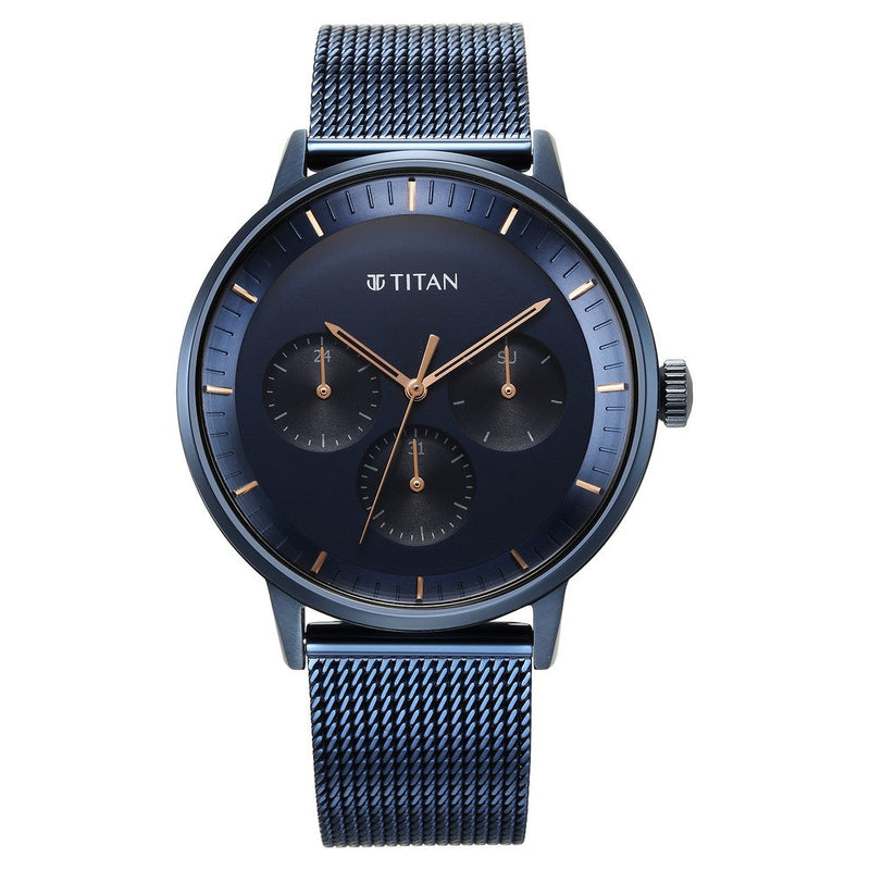 Titan Modern Classics Blue Dial Multi Stainless Steel Strap watch for Men