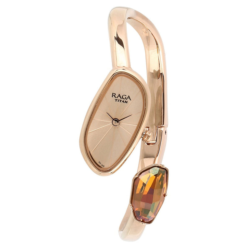 Titan Raga Espana Rose Gold Dial Women Watch With Metal Strap