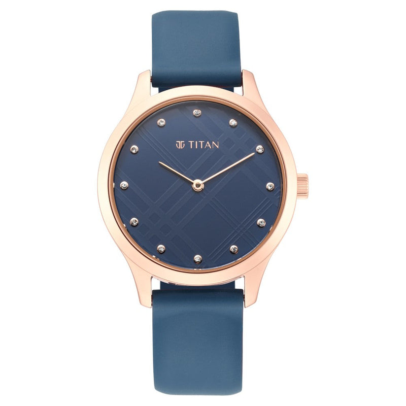 Titan Athleisure Blue Dial Analog Rubber Strap watch for Women