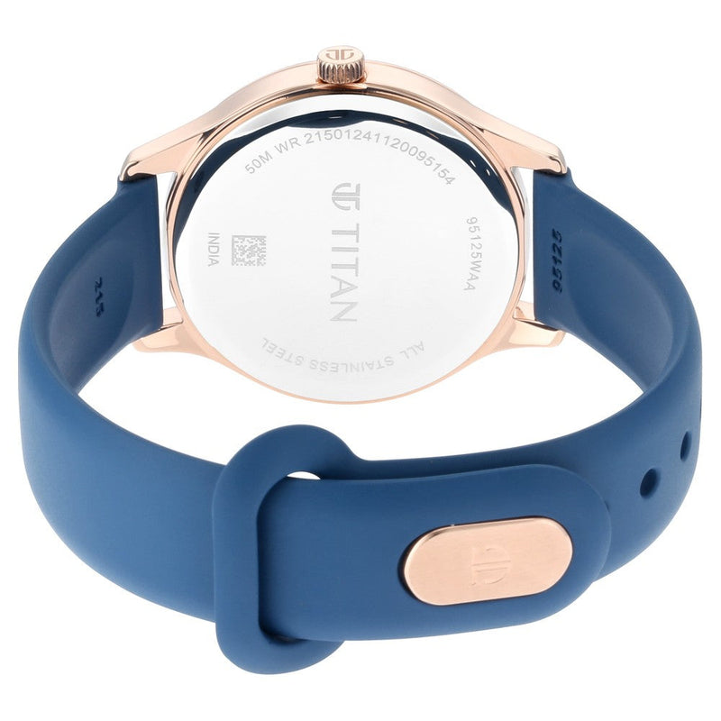 Titan Athleisure Blue Dial Analog Rubber Strap watch for Women