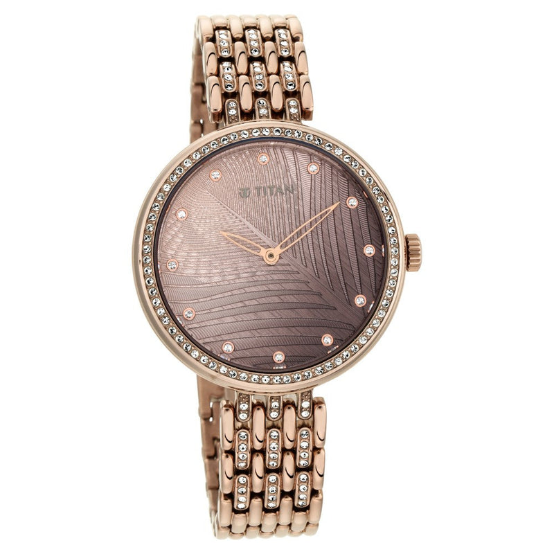 Titan Animalia Brown Dial Analog Stainless Steel Strap watch for Women