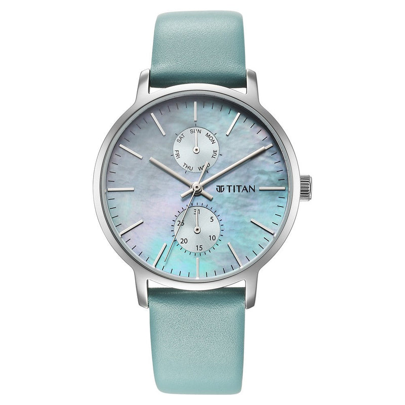 Titan Workwear Slimline Mother Of Pearl Dial Leather Strap Watch for Women