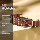 Titan Love All Brown Dial Analog Metal Strap Watch for Women