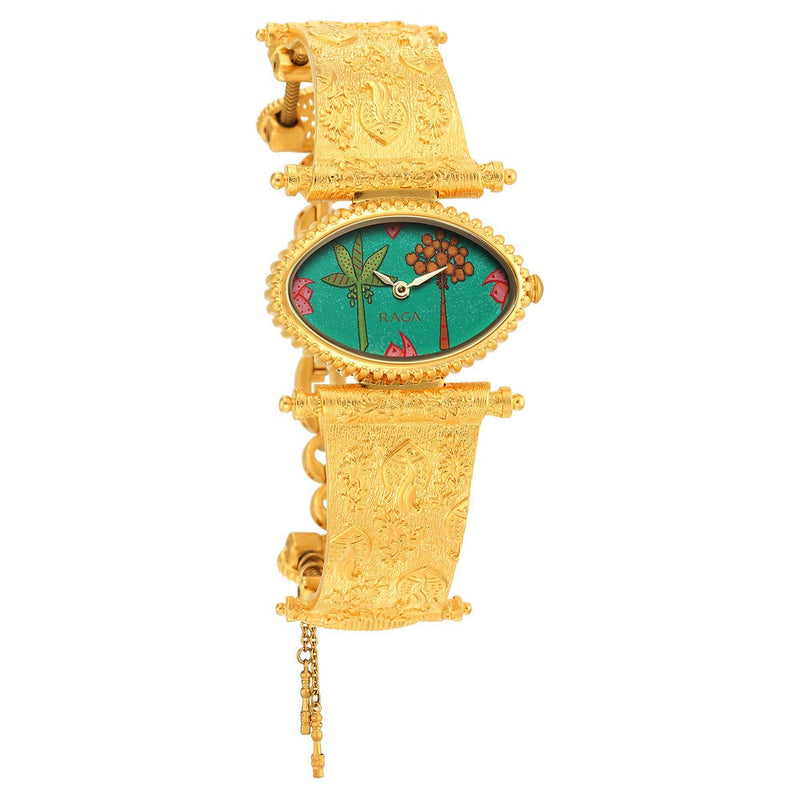 Titan Raga X Masaba Green Dial Women Watch With Metal Strap