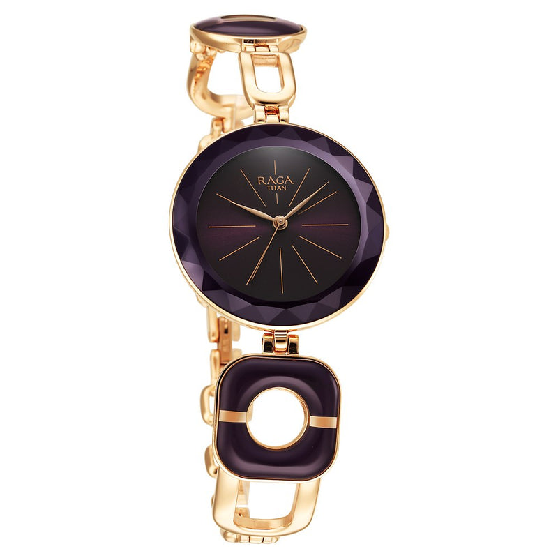 Titan Raga Delight Purple Dial Analog Metal Strap watch for Women