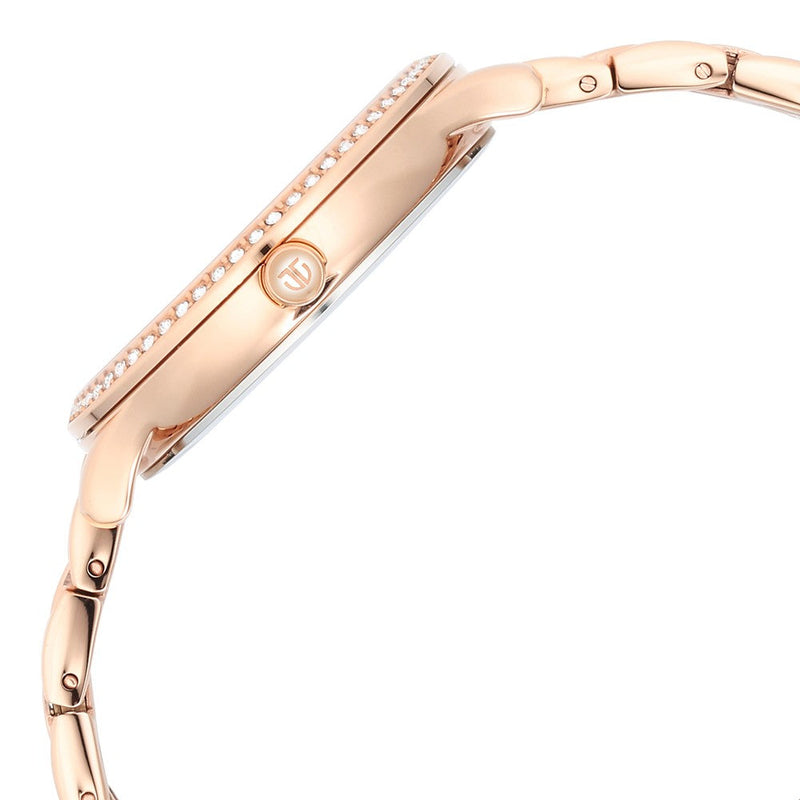 Glitz Rose Gold Dial Stainless Steel Strap Watch for Women