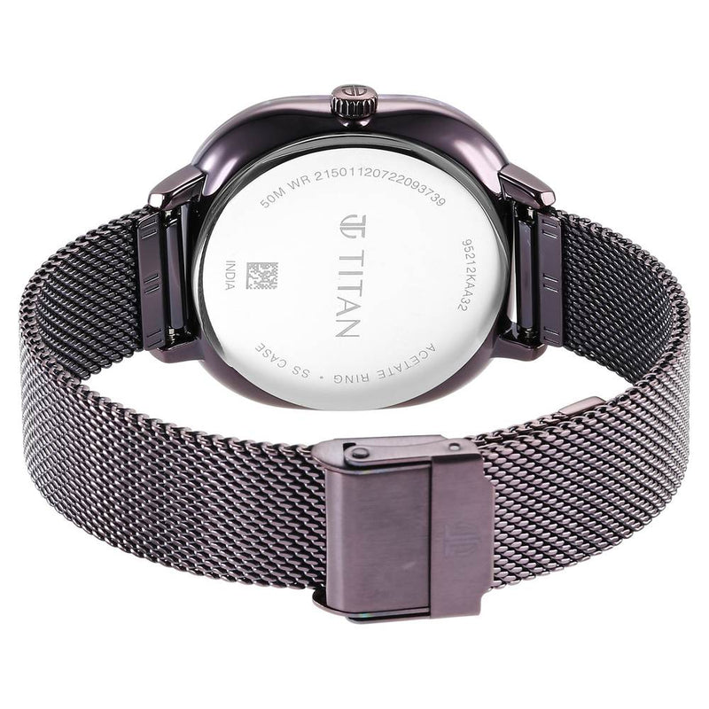 Glitz Purple Dial Stainless Steel Strap Watch for Women