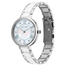 Titan Purple ceramics Quartz Analog Mother Of Pearl Dial Steel & Ceramic Strap Watch for Women