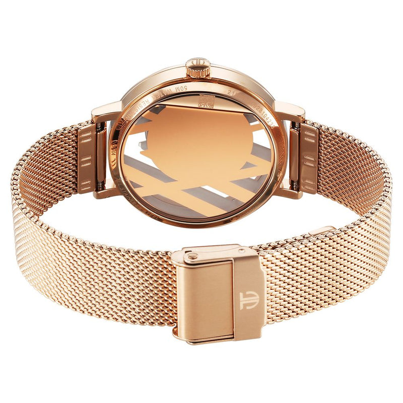 Titan Purple Abstract Quartz Analog Rose Gold Stainless Steel Strap for Women