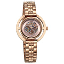 Titan Purple Abstract Quartz Analog Rose Gold Stainless Steel Strap for Women