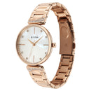 Titan Purple Style Up Quartz Analog Mother Of Pearl Dial Stainless Steel Strap Watch for Women