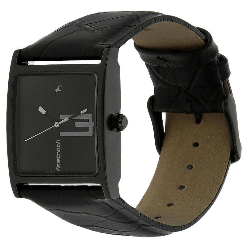 Fastrack Quartz Analog Black Dial Leather Strap Watch for Girls