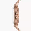 EMPORIO ARMANI THREE-HAND ROSE GOLD-TONE STAINLESS STEEL MESH WATCH