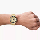 Armani Exchange Men's Three-Hand Gold-Tone Stainless Steel Watch