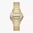 Armani Exchange Men's Three-Hand Gold-Tone Stainless Steel Blue Dial Watch